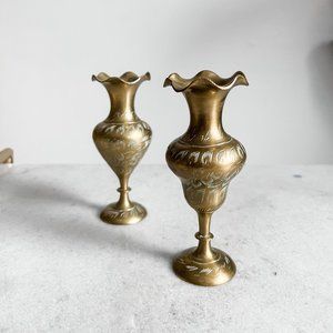 Vintage Brass Bud Vase (Set of 2)